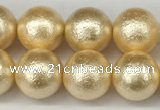 CSB2223 15.5 inches 10mm round wrinkled shell pearl beads wholesale