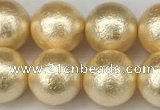 CSB2224 15.5 inches 12mm round wrinkled shell pearl beads wholesale