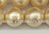 CSB2226 15.5 inches 16mm round wrinkled shell pearl beads wholesale