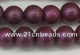 CSB2252 15.5 inches 8mm round wrinkled shell pearl beads wholesale