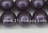 CSB2273 15.5 inches 10mm round wrinkled shell pearl beads wholesale