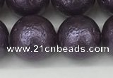 CSB2275 15.5 inches 14mm round wrinkled shell pearl beads wholesale