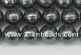 CSB2290 15.5 inches 4mm round wrinkled shell pearl beads wholesale