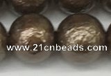 CSB2316 15.5 inches 16mm round wrinkled shell pearl beads wholesale