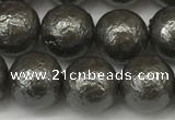 CSB2323 15.5 inches 10mm round wrinkled shell pearl beads wholesale