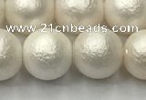 CSB2363 15.5 inches 10mm round matte wrinkled shell pearl beads
