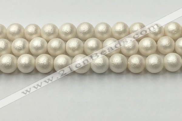 CSB2364 15.5 inches 12mm round matte wrinkled shell pearl beads