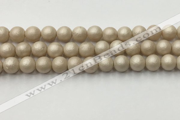 CSB2373 15.5 inches 10mm round matte wrinkled shell pearl beads