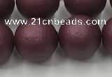 CSB2456 15.5 inches 16mm round matte wrinkled shell pearl beads