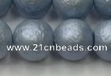 CSB2475 15.5 inches 14mm round matte wrinkled shell pearl beads