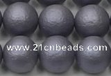 CSB2483 15.5 inches 10mm round matte wrinkled shell pearl beads