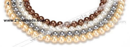 CSB25 16 inches 14mm round shell pearl beads Wholesale