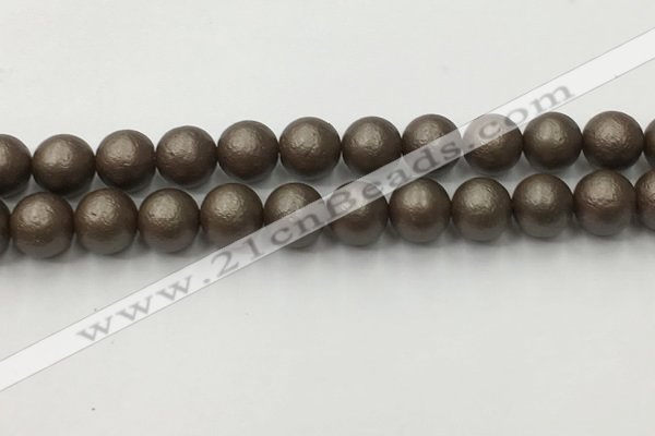 CSB2515 15.5 inches 14mm round matte wrinkled shell pearl beads