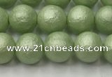 CSB2532 15.5 inches 8mm round matte wrinkled shell pearl beads