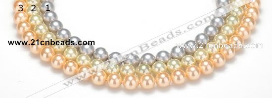 CSB32 16 inches 8mm round shell pearl beads Wholesale