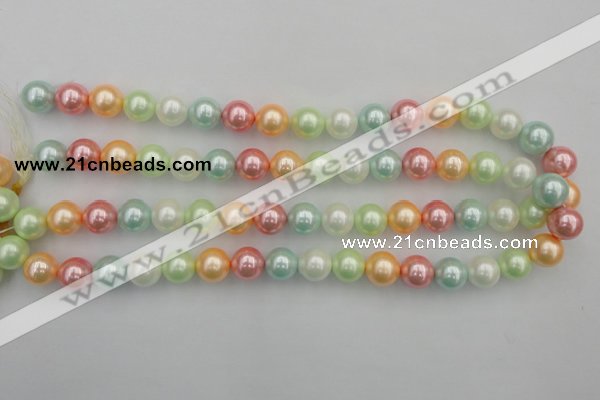 CSB353 15.5 inches 12mm round mixed color shell pearl beads
