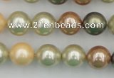 CSB359 15.5 inches 12mm round mixed color shell pearl beads