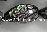 CSB4071 15.5 inches 14*26mm twisted rice abalone shell beads wholesale