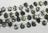 CSB4186 Top drilled 10*14mm flat teardrop balone shell beads