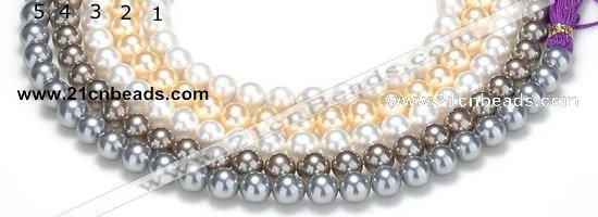 CSB51 16 inches 16mm round shell pearl beads Wholesale