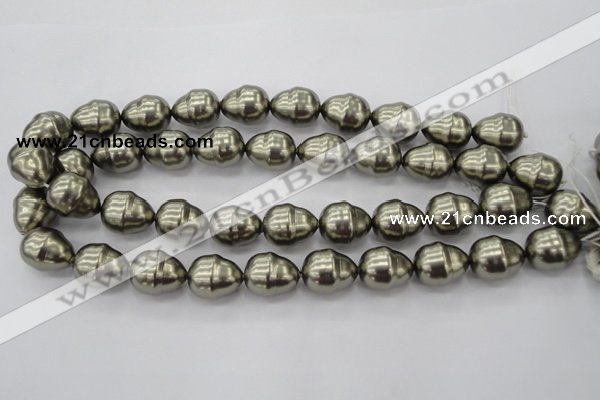 CSB572 15.5 inches 16*19mm whorl teardrop shell pearl beads