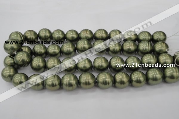 CSB647 15.5 inches 18mm whorl round shell pearl beads