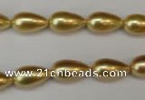 CSB857 15.5 inches 8*14mm teardrop shell pearl beads wholesale