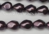 CSB891 15.5 inches 12*14mm teardrop shell pearl beads wholesale