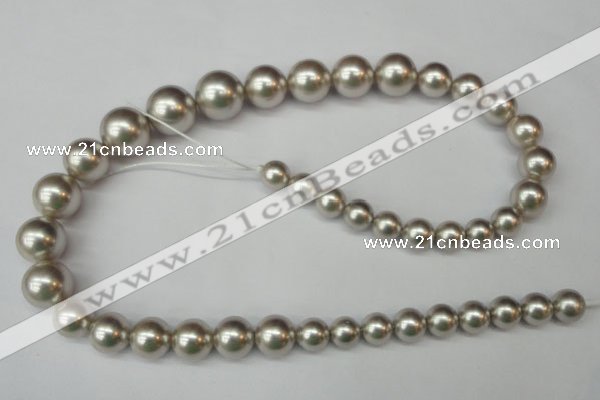 CSB921 15.5 inches 8mm - 14mm round shell pearl beads wholesale