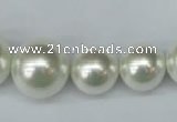 CSB930 15.5 inches 8mm - 16mm round shell pearl beads wholesale