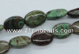 CSD04 15.5 inches 10*14mm oval dyed stripe jasper gemstone beads