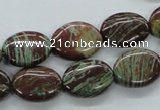 CSD05 15.5 inches 12*16mm oval dyed stripe jasper gemstone beads