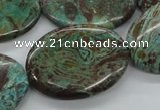 CSD09 15.5 inches 25*35mm oval dyed stripe jasper gemstone beads