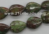 CSD11 15.5 inches 13*18mm flat teardrop dyed stripe jasper gemstone beads