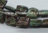 CSD16 15.5 inches 12*12mm square dyed stripe jasper gemstone beads