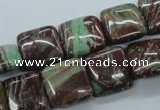 CSD17 15.5 inches 14*14mm square dyed stripe jasper gemstone beads
