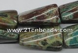 CSD20 15.5 inches 18*30mm twisted rectangle dyed stripe jasper beads