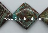 CSD22 15.5 inches 25*25mm diamond dyed stripe jasper gemstone beads