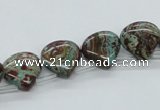 CSD24 13*13mm top-drilled teardrop dyed stripe jasper gemstone beads
