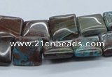 CSD28 15.5 inches 12*12mm square dyed stripe jasper gemstone beads