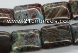 CSD31 15.5 inches 15*20mm rectangle dyed stripe jasper gemstone beads