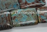 CSD33 15.5 inches 20*30mm rectangle dyed stripe jasper gemstone beads