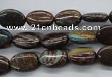 CSD45 15.5 inches 10*14mm oval dyed stripe jasper gemstone beads