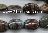 CSD46 15.5 inches 13*18mm oval dyed stripe jasper gemstone beads