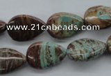 CSD53 15.5 inches 13*18mm flat teardrop dyed stripe jasper gemstone beads