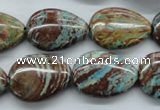 CSD54 15.5 inches 15*20mm flat teardrop dyed stripe jasper gemstone beads