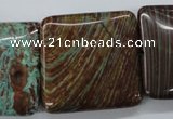 CSD60 15.5 inches 30mm square dyed stripe jasper gemstone beads