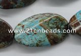 CSD62 15.5 inches 20*35mm twisted oval dyed stripe jasper gemstone beads