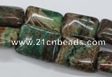 CSD67 15.5 inches 15*20mm rectangle dyed stripe jasper beads