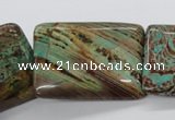 CSD69 15.5 inches 25*35mm rectangle dyed stripe jasper beads